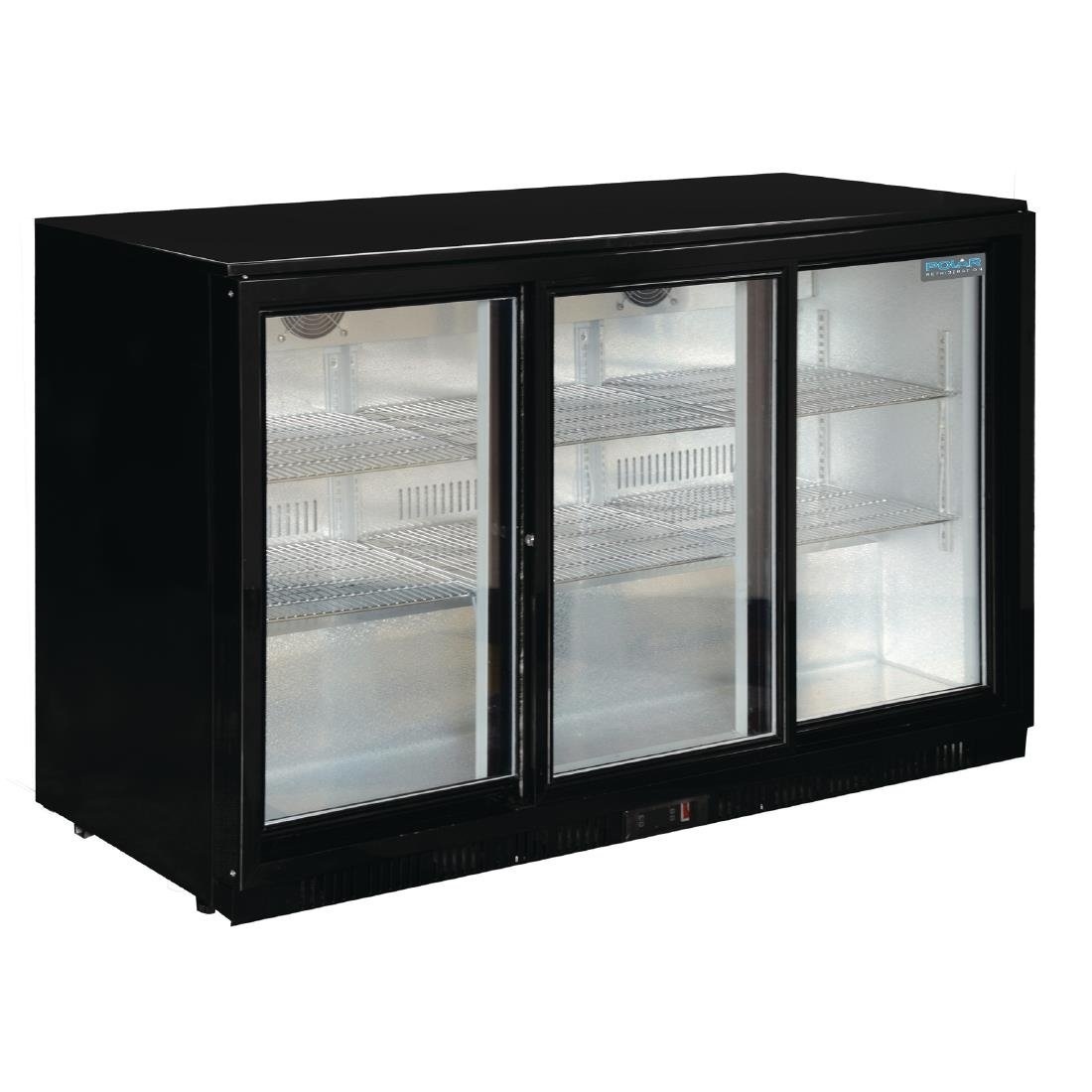 Polar Barkoeling | 3 schuifdeuren | zwart | 330L |90x135x52cm