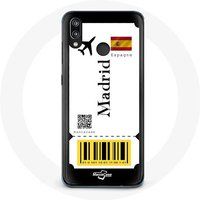 Maniacase Hoesje voor Huawei P20 Lite Vliegticket Madrid Spanje