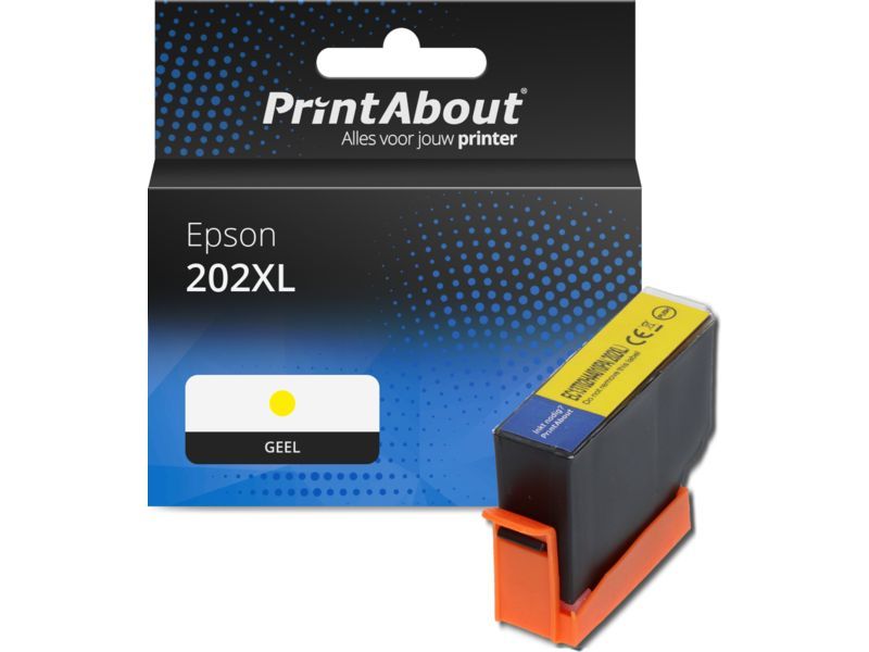 PrintAbout Inktcartridge 202XL (C13T02H44010) Geel Hoge capaciteit geschikt voor Epson