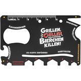 GRUSS & CO Toolkit motief grillen | liniaal | blikopener | cadeau man | Vaderdag | 8,5 cm x 5,4 cm | 48215