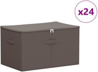 vidaXL Opbergbox, 24 stuks, non-woven stof, 60 x 43 x 35 cm, 90,3 L, Grijs