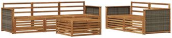 vidaXL - Ensemble de canapés - 6 pièces - Naturel - Bois d'acacia massif