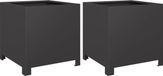 vidaXL Plantenbakken - 2 stuks - 40x40x40 cm - Staal - Zwart