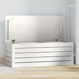 vidaXL Opbergbox wit 89x36,5x33 cm massief grenenhout