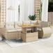 Maison Exclusive - Ensemble de meubles de jardin 6 pièces avec canapé et coussins, beige, en polyrotin