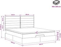 vidaXL - Ottoman bed met matras met hoofdeinde - Blauw - 160 x 200 cm - Stof