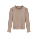 Le Chic longsleeve - zand Beige Meisjes Viscose Ronde hals Effen - maat 104