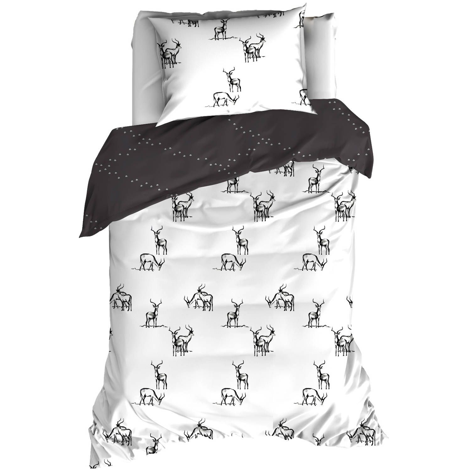 De Witte Lietaer Antilope Dekbedovertrek - Eenpersoons - Grijs - 140x200/220cm