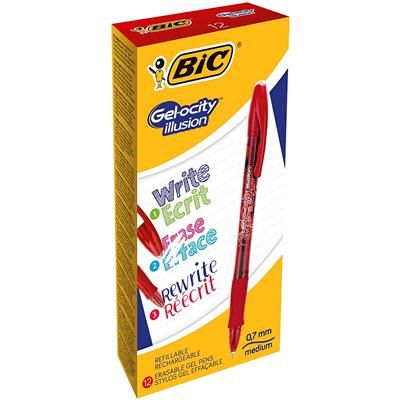 BIC Gel-ocity illusion Gelpennen Rood 12 stuks