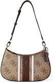 GUESS Noelle II Top Zip Shoulder Bag Latte Logo / Brown