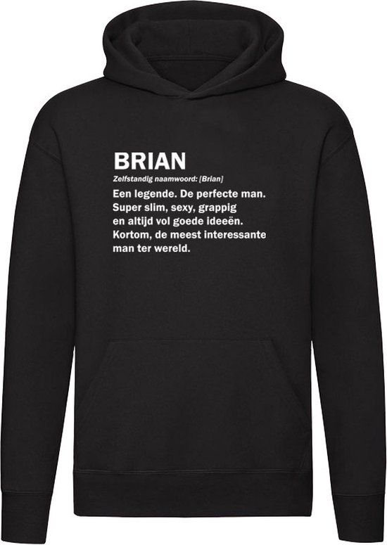 Sol's Brian Grappige Hoodie - Zwart - Unisex - Cadeau - Trui - Sweater
