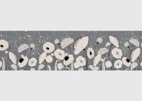 Abstractiebloemen, AG Design AWB 8412 Abstractiebloemen Zelfklevende Rand Keuken Woonkamer Meerkleurig 500 x 13,8 cm
