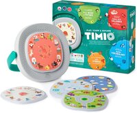 TIMIO Player Starter Kit + 5 Discs - Educatieve Audio-Speler 2-6 jaar | Oplaadbar | Kinderliedjes, Verhaaltjes & Quizvragen | Leert Letters, Kleuren, Getallen, Dieren | 8 Talen (NL/FR/EN/DE...)