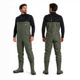 Eurocatch PVC Waadpak met Vaste Laarzen - Waterdicht Waadpak - Soepel en Slijtvast - Verstelbare Schouderbanden - Voor Vissen en Outdoor - Maat 46