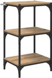 vidaXL Boekenkast - 3-laags - 70.5 cm - Artisanaal Eikenkleurig