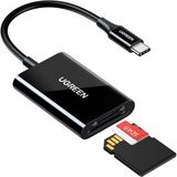 Ugreen 2-in-1 USB-C Kaartlezer voor Telefoons en Laptops met een Snelheid van 5 Gbps