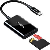 Ugreen 2-in-1 USB-C Kaartlezer voor Telefoons en Laptops met een Snelheid van 5 Gbps