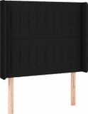 vidaXL Hoofdbord met randen 103x16x118/128 cm stof zwart