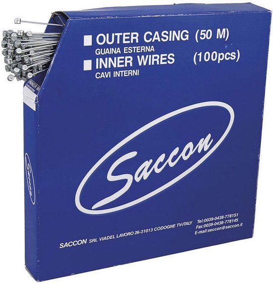 Saccon Box binnenkabel 2300mm rem ton zink 100 stuks - Zilver