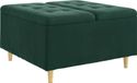 Ottoman avec rangement vert foncé 80 x 80 x 45 cm velours