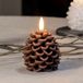 Uyuni Lighting Bougie LED « PINE CONE », marron, Ø 7 cm, cire