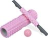 Relaxdays Foam roller set van 2, inclusief massagebal, triggerpoint massageroller en egelbal, middelhard, roze