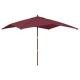 VidaXL Parasol met houten paal 300x300x273 cm bordeauxrood