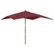 VidaXL Parasol met houten paal 300x300x273 cm bordeauxrood