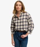 Superdry Chemise en flanelle à carreaux coupe décontractée pour femmes W4010547A Beige (L)