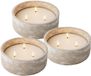 Lumineo bougie d'extérieur LED avec 3 mèches - 3x st - gris béton - D20 x H8 cm - bougies d'extérieur