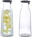 Zeller Carafe - 4x - avec couvercle en silicone - transparent - 1000 ml - verre - carafe à eau