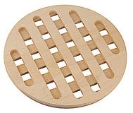 Fackelmann Beuken Trivet Rond, Hout, Beige, 18 x 18 x 1,3 cm