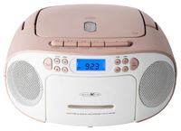 Reflexion RCR2260 CD-speler met cassette en radio - wit/roze