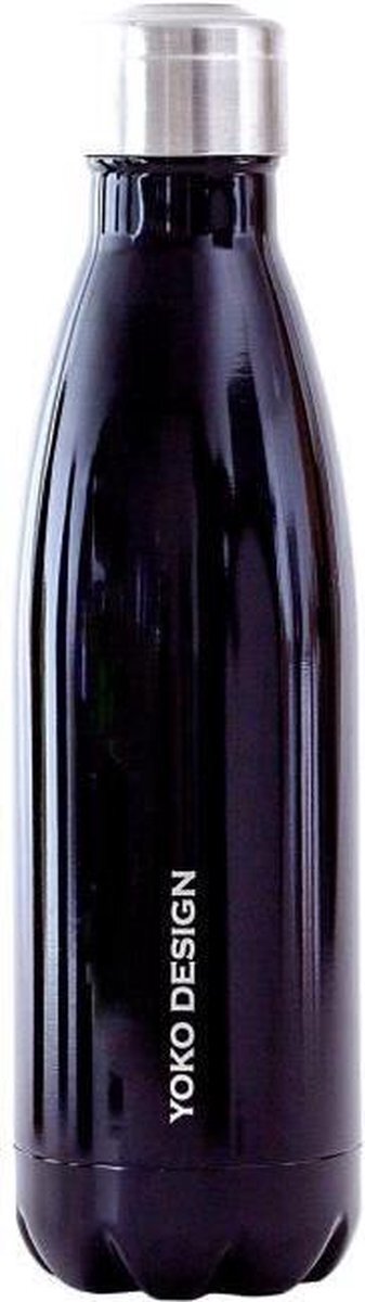 YOKO DESIGN YOKO DESIGN Geïsoleerde fles dubbelwandig 500 ml zwart glanzend