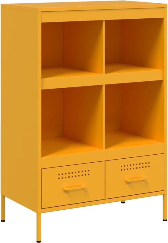 vidaXL Hoge kast 68x39x101,5 cm staal mosterdgeel