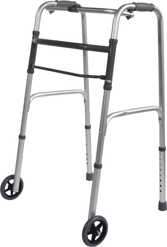 Aidapt Opvouwbaar looprek met wielen - aluminium/grijs