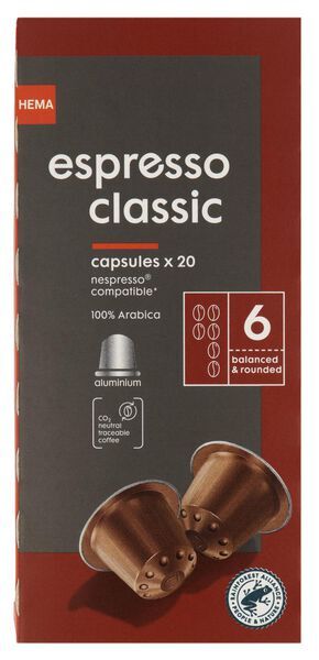 HEMA Koffiecups Espresso Classic - 20 Stuks