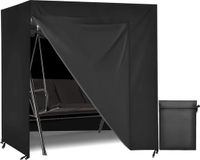 Famanu schommelbank hoes / Outdoor Swing Cover, Zwart, Polyester, 1,35D x 2,2B x 1,7H meter