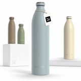 LARS NYSØM Ren Roestvrijstalen drinkfles 1500ml - BPA-vrij geïsoleerde waterfles 1,50 Liter (Sky Blue)