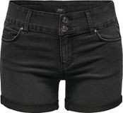 ONLY - ONLCARMEN REG SHORTS WIDE WB DNM CS PIM - Dames - Bermuda shorts - Zwart - XXL