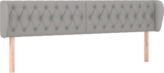 vidaXL Hoofdbord Stof Lichtgrijs 183x23x78/88 cm