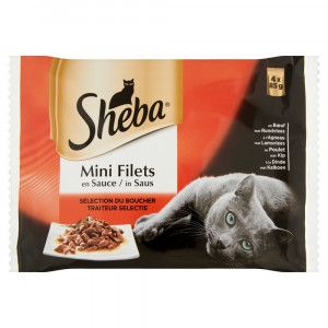 Sheba Mini Filets in Saus Traiteur Selectie Pouch 85 gr Per 4