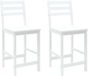 vidaXL Eetkamerstoelen, 2 stuks, massief rubberhout, wit