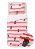 HEMA Housse de couette enfant Takkie 120x150cm coton doux avec sac de couchage pour poupée (rouge)