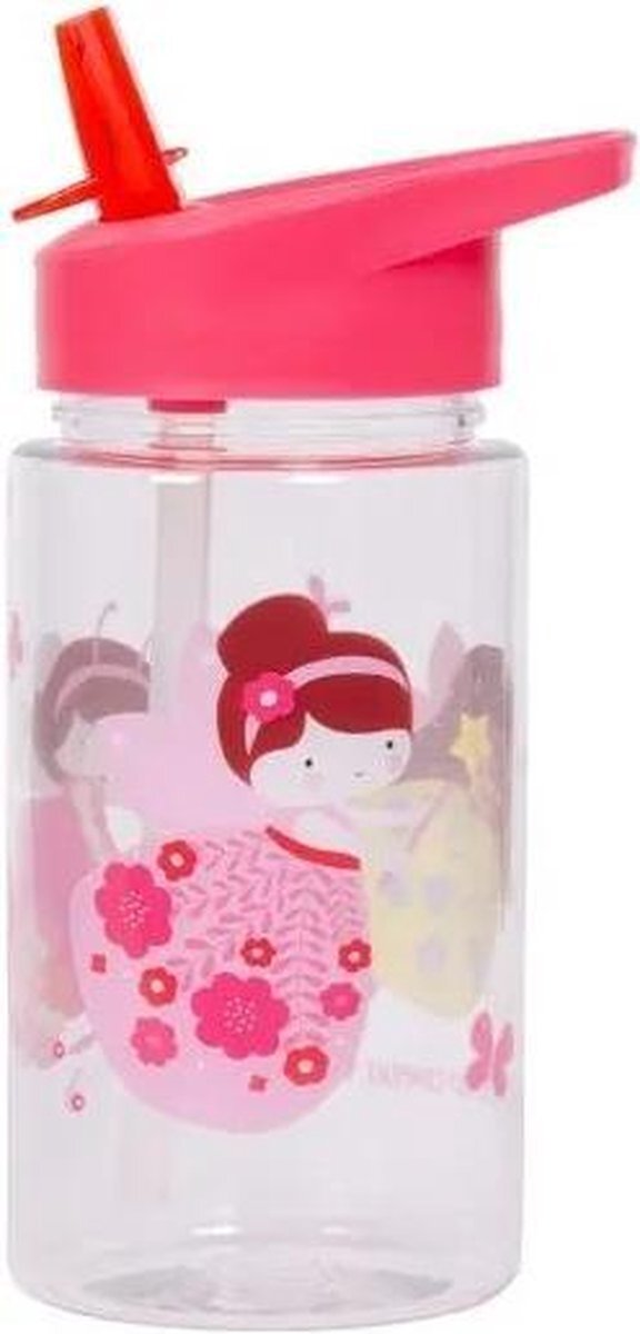 A Little Lovely Company drinkfles Feetje meisjes 450 ml roze/transparant roze, Fuchsia