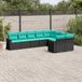 Maison Exclusive - Salon de jardin, 9 pièces, avec coussins, noir, en polyrotin