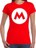 Bellatio Decorations Mario loodgieter - verkleed t-shirt - rood - voor dames - carnaval - cartoon shirt - kleding / kostuum XXL