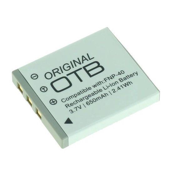 OTB Accu Batterij Fuji NP-40, Kodak Klic-7005, Konica Minolta NP-1, Panasonic CGA-S004, Pentax D-LI8 / D-LI85 / D-LI95, Samsung SLB-0737/0837 - 650mAh