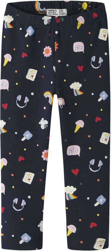 NAME IT - NMFLAUGE SWEAT LEGGING BRU - Meisjes - Leggings - Navy Blazer - Katoen/Elastaan - Maat 104