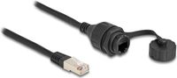 Delock Cable RJ50 male to RJ50 female for built-in with sealing cap IP67 dust and waterproof 20 cm